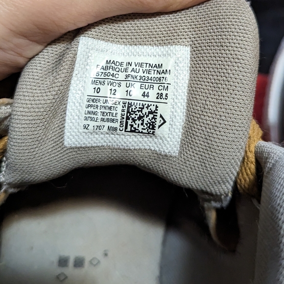 Converse All Stars mids Tan leather Size 10 Rare Shoe - Picture 10 of 10